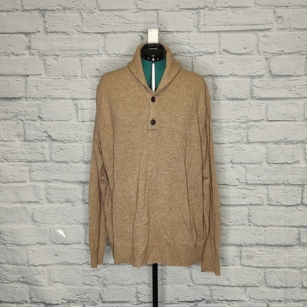 Nwt J. Crew Factory Men's tan lambswool blend Sweater Sz XXL